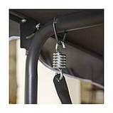 Садова гойдалка 3х-місна з навісом та 2 подушками до 260кг eCarla HO01CZ ЧОРНА Качеля для саду, фото 7