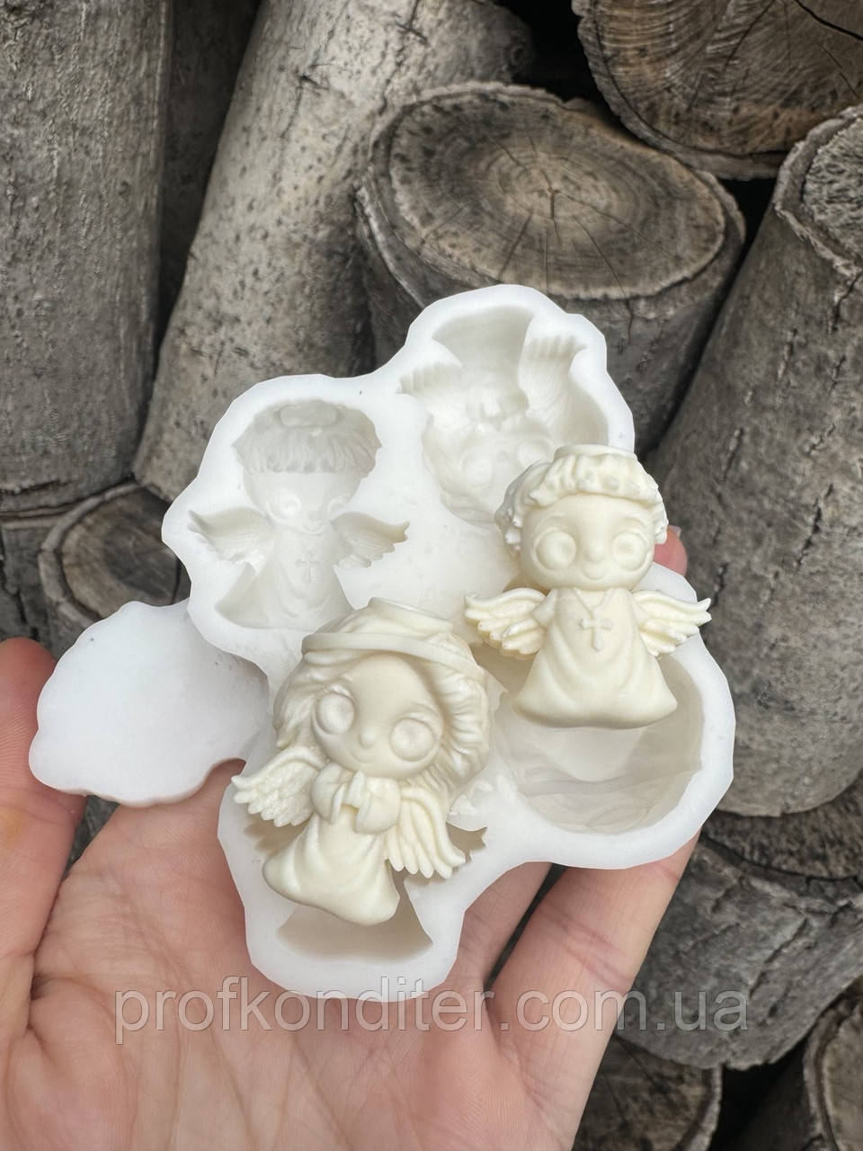 Ексклюзив. Силіконовий молд для шоколаду, мастіки, карамелі та ін "Цукерки - янголята (хлопчик та дівчинка)", фото 1