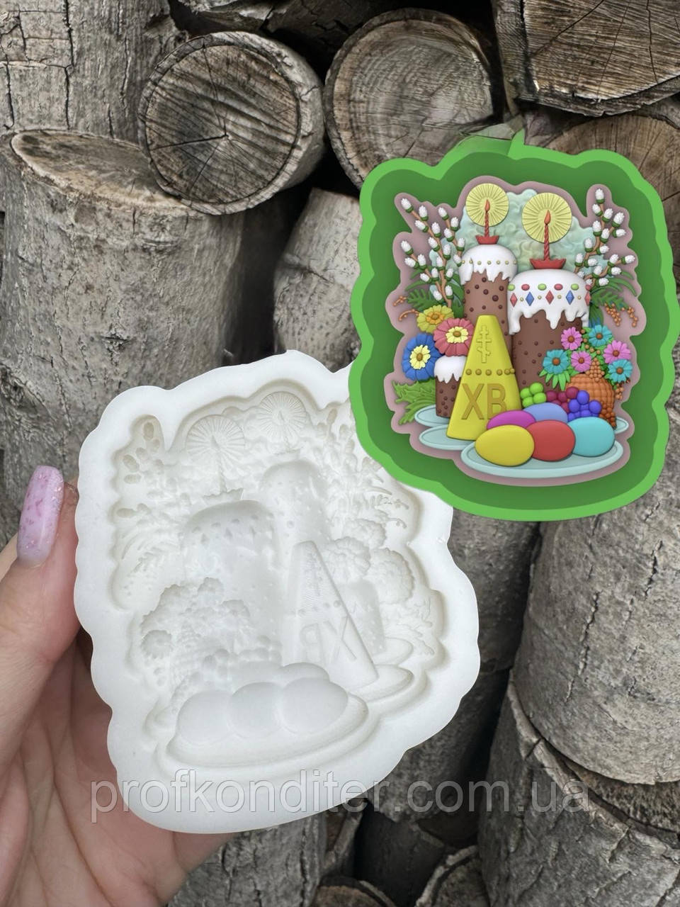 Ексклюзив. Силіконовий молд для шоколаду, мастіки, карамелі та ін "Композиція Великдень", фото 1