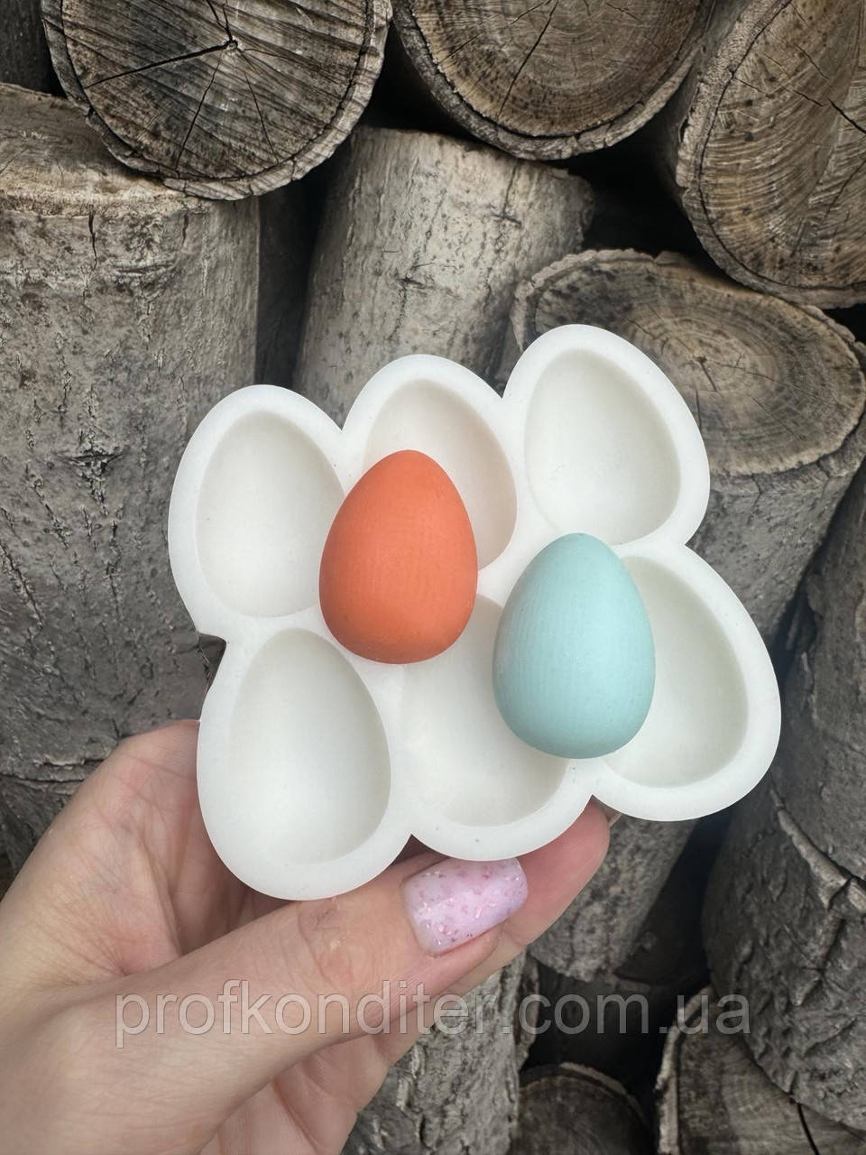 Ексклюзив! Авторский силіконовий молд для шоколаду та ін  "Яйця гладкі (половинки)", фото 1