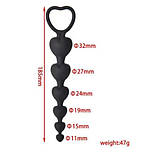 Анальні серця ланцюжком, пробка розслаблення, інтимні іграшки намисто, фото 2