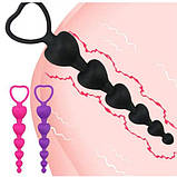 Анальні серця ланцюжком, пробка розслаблення, інтимні іграшки намисто, фото 7