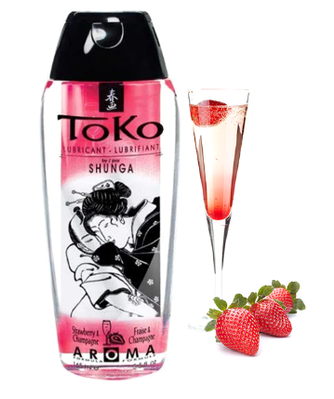Лубрикант на водній основі Shunga Toko AROMA — Sparkling Strawberry Wine (165 мл), не містить цукру