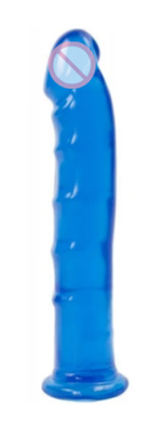 Фалоїмітатор Doc Johnson Jelly Jewels Dong & Suction Cup Blue, діаметр 3,6 см, антибактеріальний ПВХ