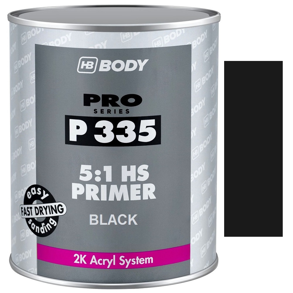 Акриловий ґрунт-наповнювач без затверджувача чорний Body P335 HS 5:1 1л