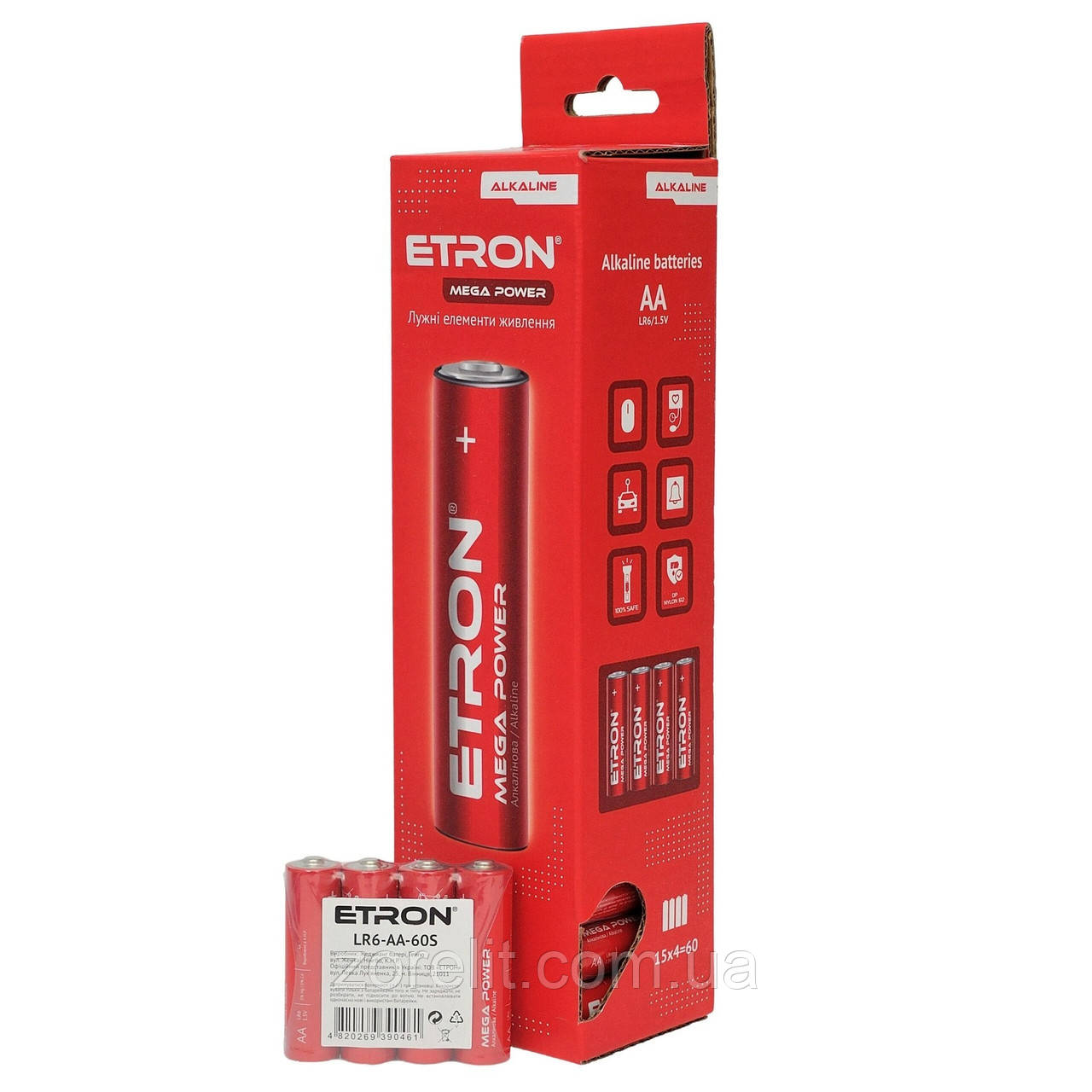 Батарейки ETRON LR06 Mega Power AA цена за 1 шринк
