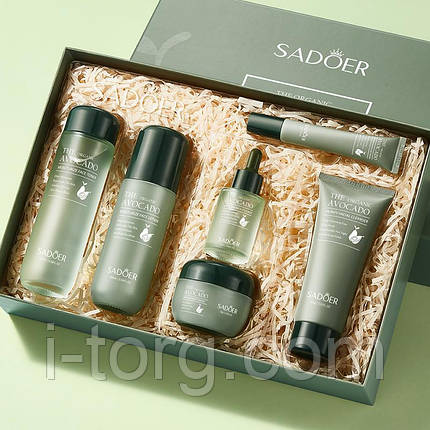 Подарунковий набір косметики з авокадо SADOER, 6в1., фото 1