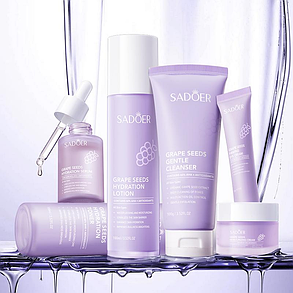 Набір косметики для догляду з екстрактом виноградних кісточок Sadoer, 6в1., фото 1