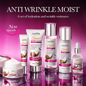 Набір доглядової косметики з муцином равлики Sadoer, 6в1., фото 2