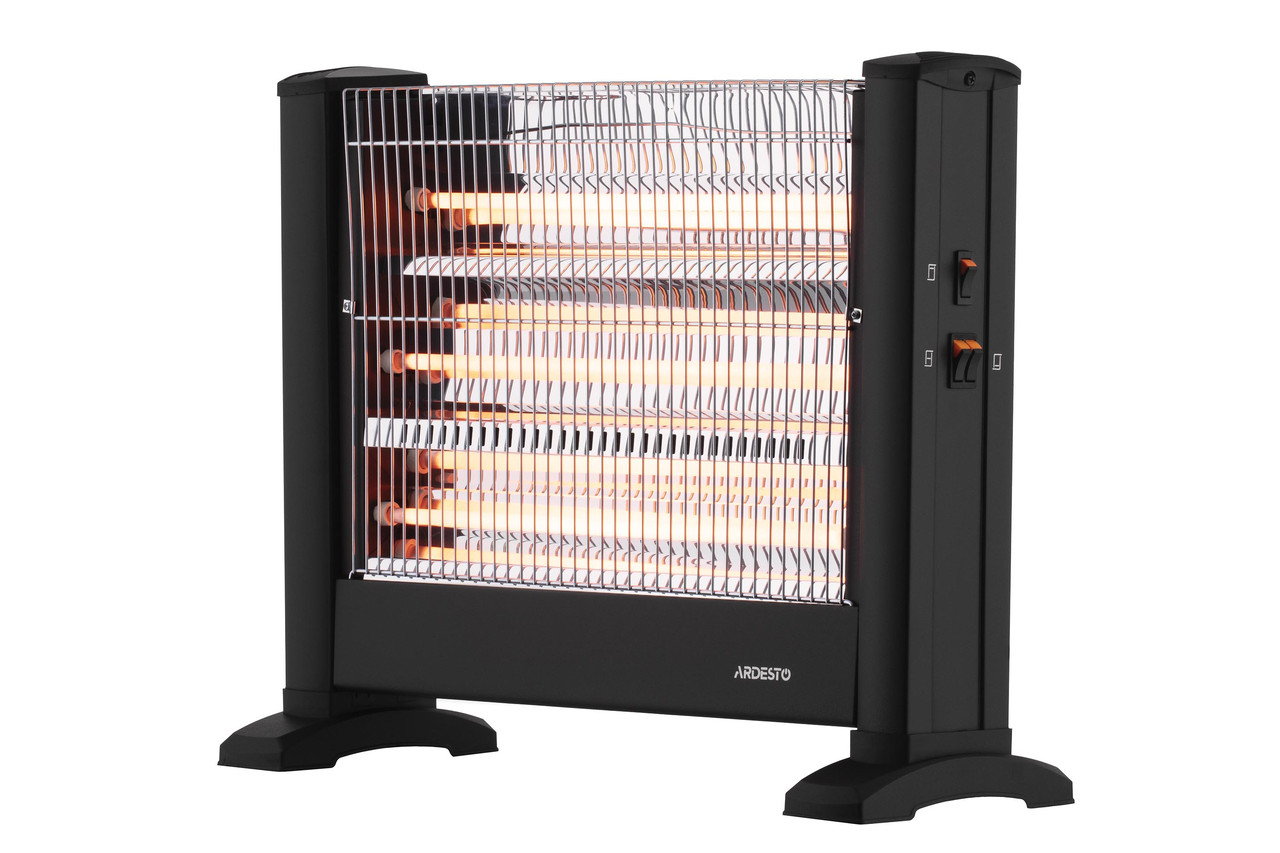 ARDESTO Обігрівач інфрачервоний кварцевий, 15м2, 1650Вт, мех. упр-ння, підлоговий, чорний, фото 1