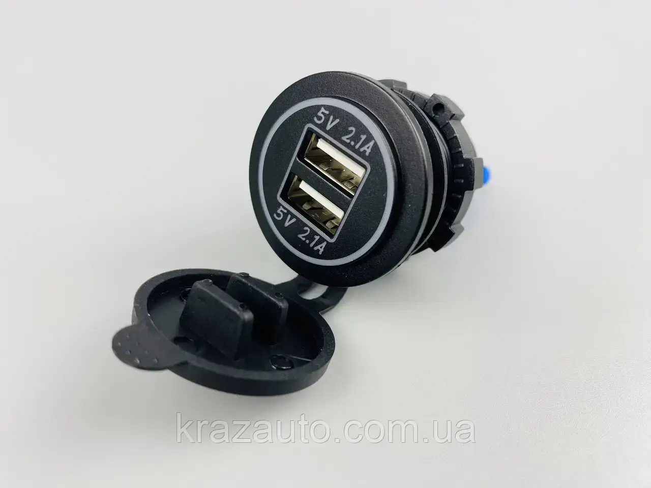 Гніздо зарядне універсальне (вхід 12V/24V) два виходи USB 5V/2.1A; 5V/2.1A. DTL-2577
