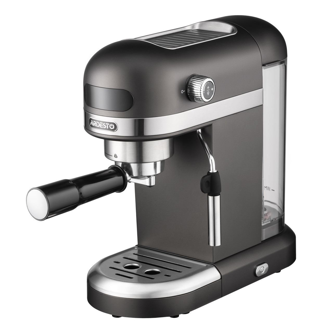 ARDESTO Кавоварка рожкова 1.4л, мелена, ручний капуч, підігрів чашок, чорний, фото 1