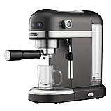 ARDESTO Кавоварка рожкова 1.4л, мелена, ручний капуч, підігрів чашок, чорний, фото 4