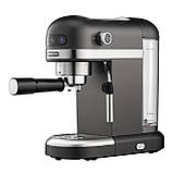 ARDESTO Кавоварка рожкова 1.4л, мелена, ручний капуч, підігрів чашок, чорний, фото 5