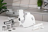 ARDESTO М'ясорубка, 1900Вт, 1.8кг/хв, 3 решітки, насадка для ковбас, кеббе, 4 терки, пластик, білий, фото 5