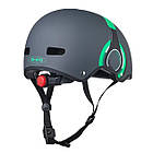 Захисний шолом Micro зелений з малюнком навушників AC2111BX, фото 2