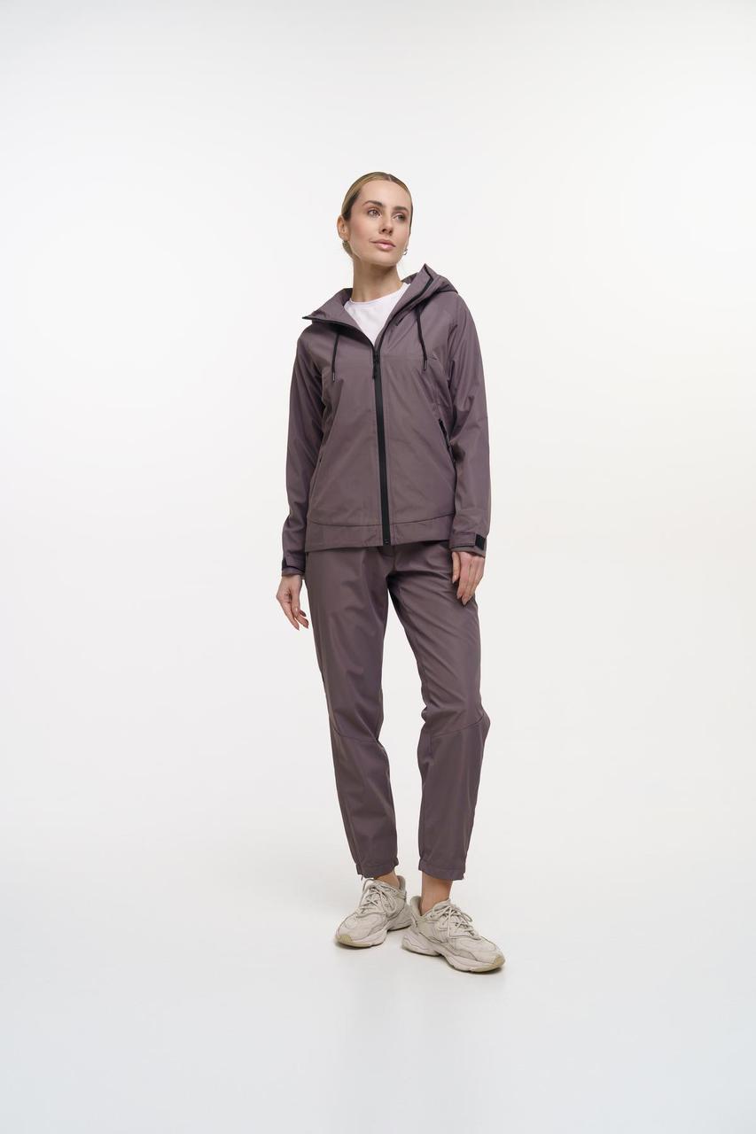 Жіночий спортивний костюм з плащівки Вітровка + Штани мокко Комплект з капюшоном весняний осінній, фото 1