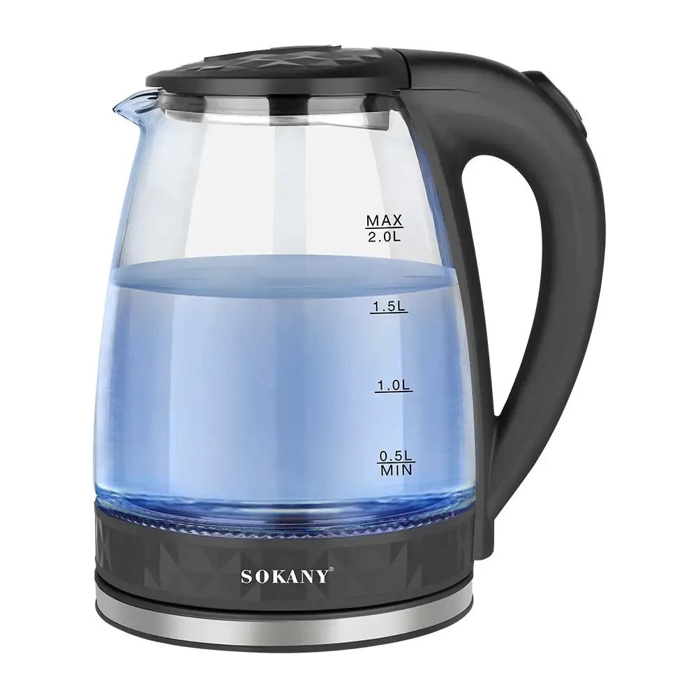 Електричний чайник скляний 2 л 1500 Вт Sokany SK-1045 Fm