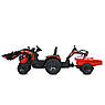 Дитячий електромобіль трактор із причепом і двома ковшеми на радіокеруванні Bambi M 4847 Червоний, фото 3