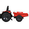 Дитячий електромобіль трактор із причепом і двома ковшеми на радіокеруванні Bambi M 4847 Червоний, фото 4