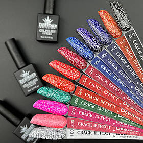 Демонстраційна палітра-віяло гель-лаків Crack Effect Дизайнер (кракелюр, що тріскається)