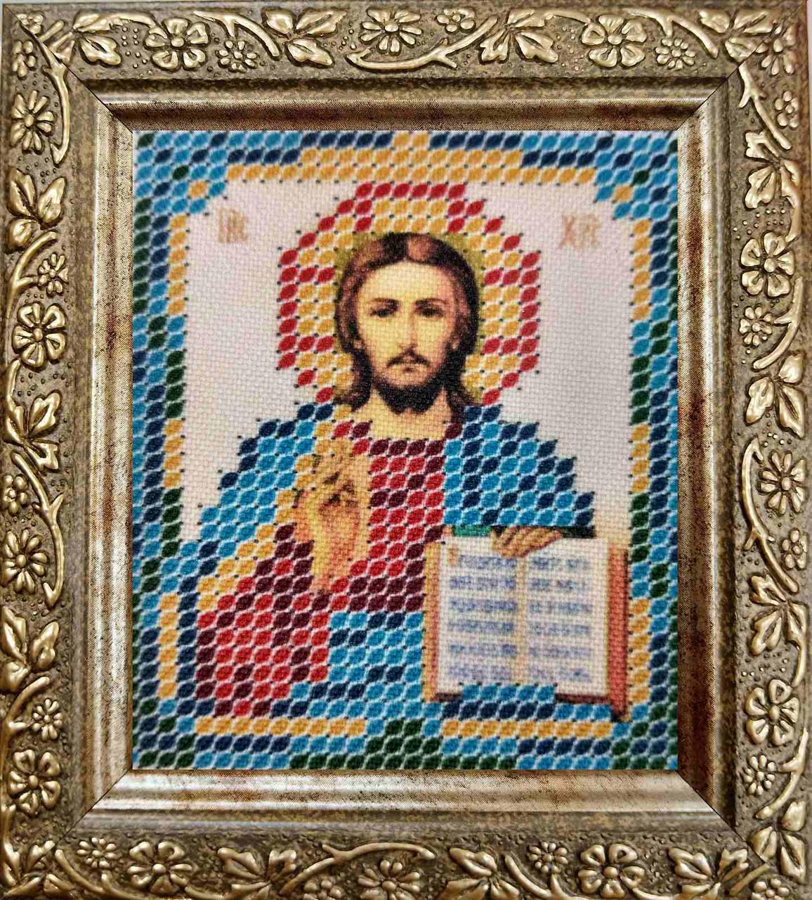 Набір для вишивання бісером ArtWork ікона Ісус НВТ 7001 6х7см з рамкою в комплекті, фото 1