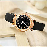 Жіночий кварцовий наручний годинник Geneva Black Watch, фото 3