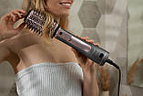 ARDESTO Фен-щітка Brush Pink Touch, 1200Вт, 2 швидкості, 2 темп. режими, LED-дисплей, функція іонізації , 4 насадки, сірий+, фото 3