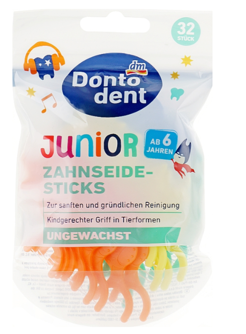 Dontodent Дитячі зубні нитки Junior, 32 шт, фото 1