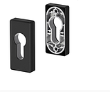 Накладка на циліндр прямокутна для ручки ДУБЛІН MEDOS колір чорний RAL 9005, фото 2