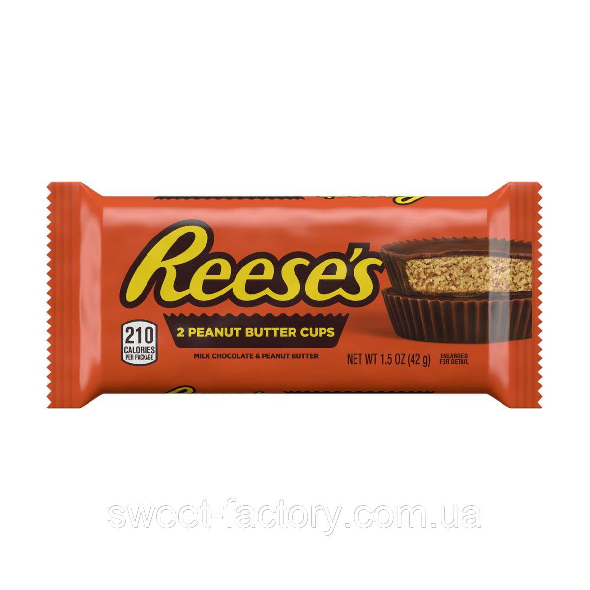 Шоколадні батончики Reese's Peanut Butter 2 Cups 42g, фото 1