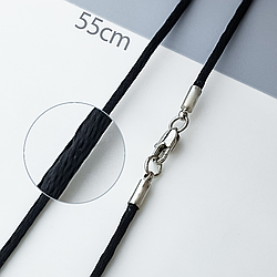 Чорний шовковий шнурок на шию, р.55