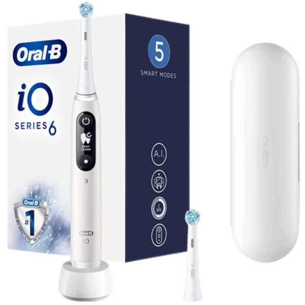 Електрична зубна щітка Oral-B iO 6 (iOM6.1A6.1CK) Series 6 White (2 нас.)