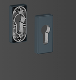 Накладка на циліндр прямокутна для ручки ДУБЛІН MEDOS колір антрацит RAL 7016, фото 3