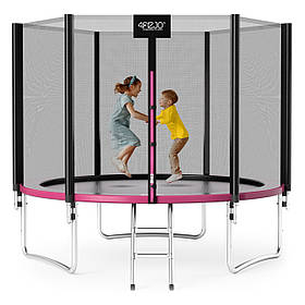 Батут із зовнішньою сіткою 4FIZJO Classic 10FT 312 см Black/Pink (P-5907739314567)