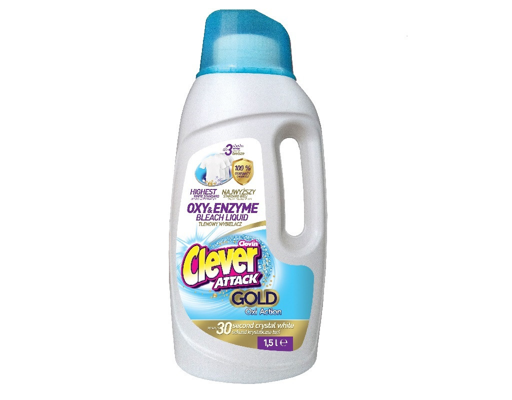 Рідкий кисневий відбілювач Clever Attack Gold 1.5 л