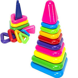 Іграшка дитяча "Піраміда трикутна №7" 9 елементів BS-1809