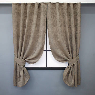 Комплект (2шт. 1,3х1,7м.) коротких штор з жакарду колекція "Sultan XO", Туреччина. Колір темно-бежевий. Код 1680ш 35-0329