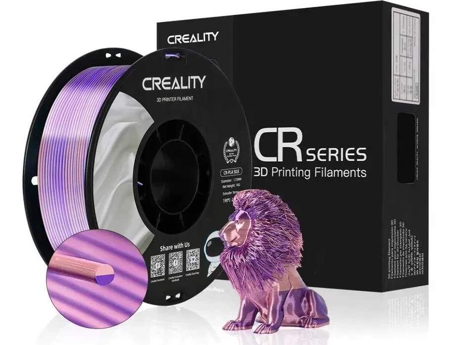 PLA-пластик 1.75 мм 1 кг Фіолетовий Creality Filament для 3D принтера шовковий блиск