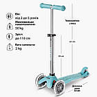 Самокат Micro Mini Deluxe Glow LED льодовик аква MMD218, фото 6