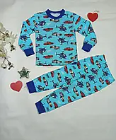 Піжама на хлопчика з начосом, тепла, бавовняна розмір 98-116