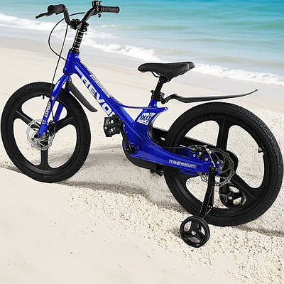 Універсальний велосипед біцикл Синій велик дитячий лисапед від 8 років Диски 20" Доп колеса складне кермо Дзвінок