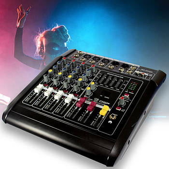 4-канальний активний аудіо-мікшер підсилювач звуку з Bluetooth Mixer BT 5300D