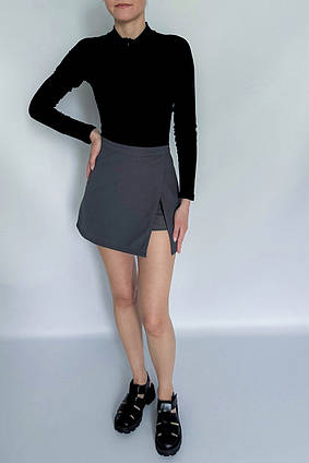 Мініспідниця із шортами Графітова ілюзія Apmi сірий