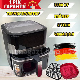 Потужна аерофритюрниця 3500 Вт Zepline на 10.5 л фритюрниця без олії з дисплеєм мультипіч із силіконовою формою