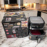 Потужна аерофритюрниця 3500 Вт Zepline на 10.5 л фритюрниця без олії з дисплеєм мультипіч із силіконовою формою, фото 7