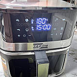 Потужна аерофритюрниця 3500 Вт Zepline на 10.5 л фритюрниця без олії з дисплеєм мультипіч із силіконовою формою, фото 3