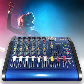 Підсилювач звуку 7 канальний аудіо мікшер з Bluetooth Mixer BT 6300D
