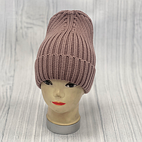 М 89011. Шапка одинарна з отворотом жіноча, підліткова, різні кольори, 6-70 років