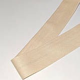 Коса бейка бавовняна однотон світло-бежева 30мм, фото 3